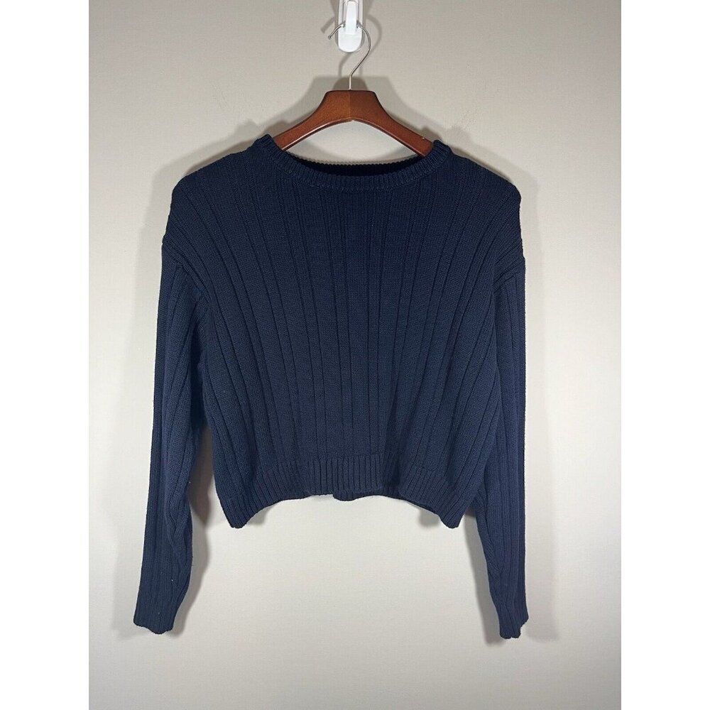 Brandy Melville Cropped Navy Sweater Size Medium